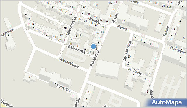 Głogów, Balwierska, 45, mapa Głogów