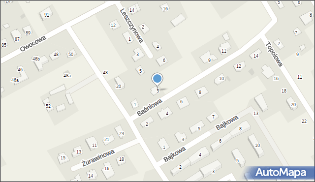 Głogowo, Baśniowa, 3, mapa Głogowo
