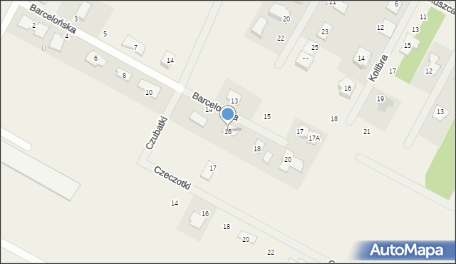 Głosków, Barcelońska, 16, mapa Głosków