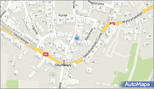 Głuchołazy, Basztowa, 2, mapa Głuchołazy