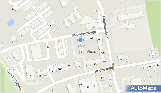 Gniezno, Barciszewskiego Leona, 8a, mapa Gniezna