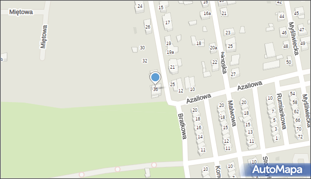 Gniezno, Bartnicza, 36, mapa Gniezna