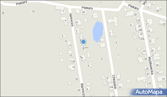 Gniezno, Bartnicza, 3c, mapa Gniezna