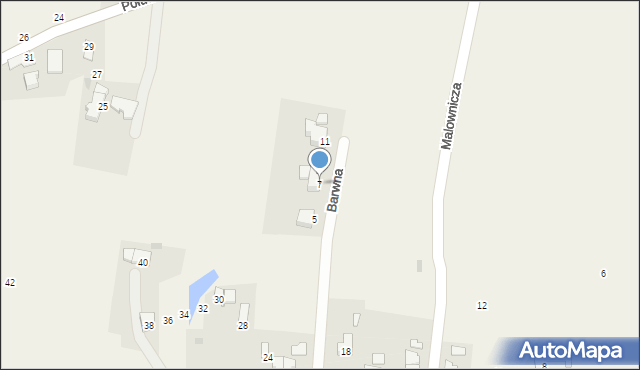 Godziszów, Barwna, 7, mapa Godziszów