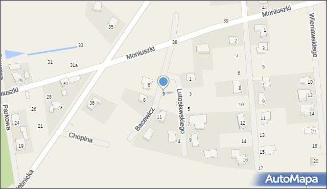 Golędzinów, Bacewicz Grażyny, 9, mapa Golędzinów