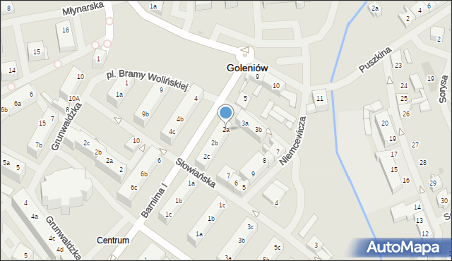 Goleniów, Barnima I, 2a, mapa Goleniów