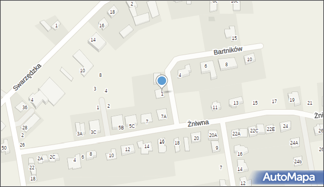 Gortatowo, Bartników, 1, mapa Gortatowo