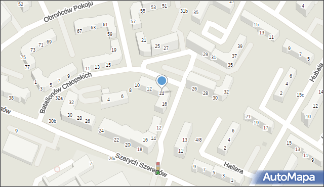Gorzów Wielkopolski, Batalionów Chłopskich, 14, mapa Gorzów Wielkopolski