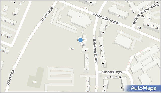 Gorzów Wielkopolski, Batalionu Zośka, 29a, mapa Gorzów Wielkopolski