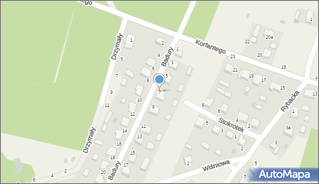 Goszcz, Badury Jerzego, 7, mapa Goszcz