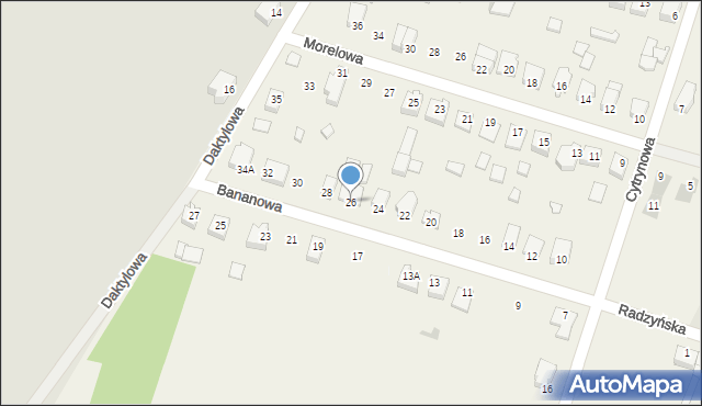 Grabianów, Bananowa, 26, mapa Grabianów