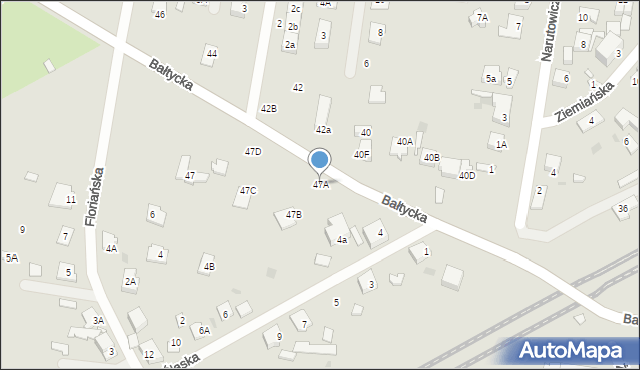 Grodzisk Mazowiecki, Bałtycka, 47A, mapa Grodzisk Mazowiecki