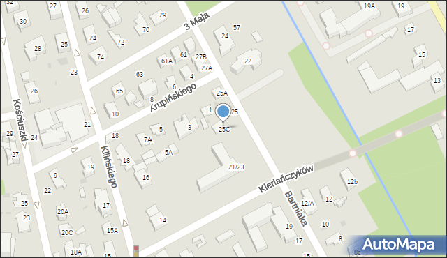 Grodzisk Mazowiecki, Bartniaka W., 25C, mapa Grodzisk Mazowiecki