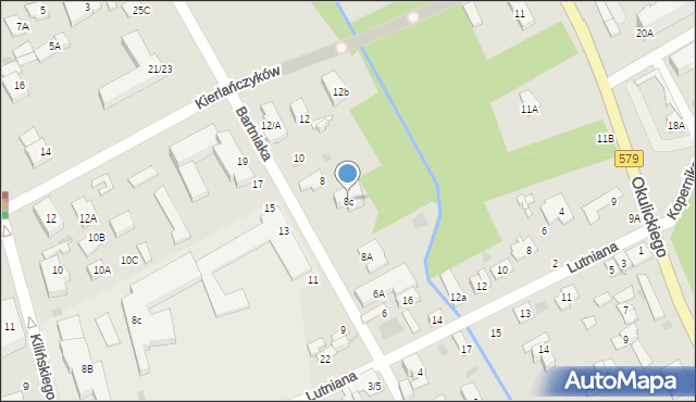 Grodzisk Mazowiecki, Bartniaka W., 8c, mapa Grodzisk Mazowiecki