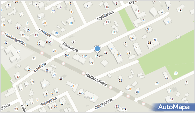 Grodzisk Mazowiecki, Bartnicza, 15a, mapa Grodzisk Mazowiecki