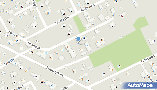 Grodzisk Mazowiecki, Bartnicza, 7A, mapa Grodzisk Mazowiecki