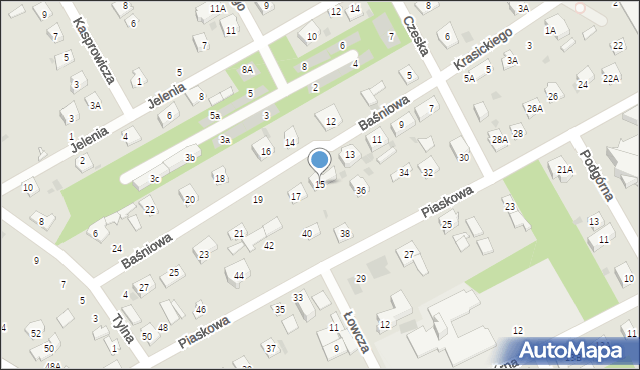 Grodzisk Mazowiecki, Baśniowa, 15, mapa Grodzisk Mazowiecki