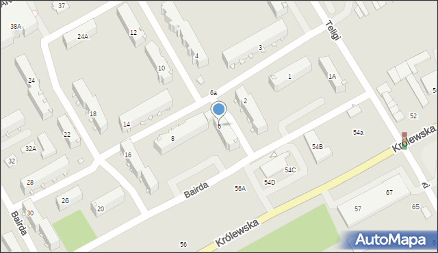 Grodzisk Mazowiecki, Bairda T., 6, mapa Grodzisk Mazowiecki