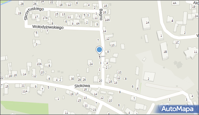 Grójec, Bagno, 5, mapa Grójec