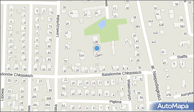 Grójec, Batalionów Chłopskich, 12A, mapa Grójec