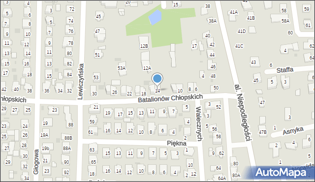 Grójec, Batalionów Chłopskich, 14, mapa Grójec