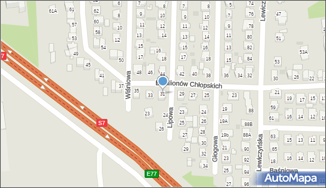 Grójec, Batalionów Chłopskich, 31, mapa Grójec