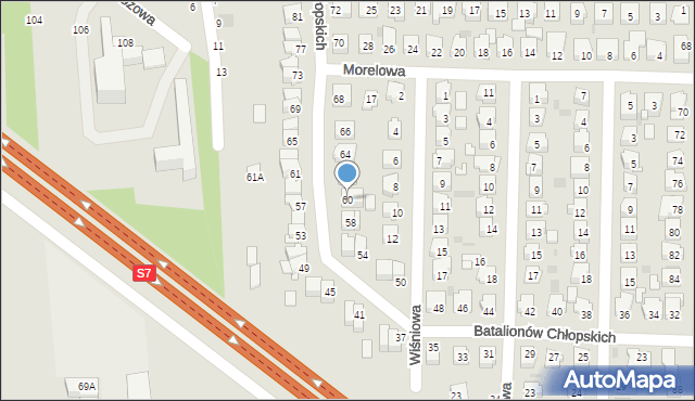 Grójec, Batalionów Chłopskich, 60, mapa Grójec