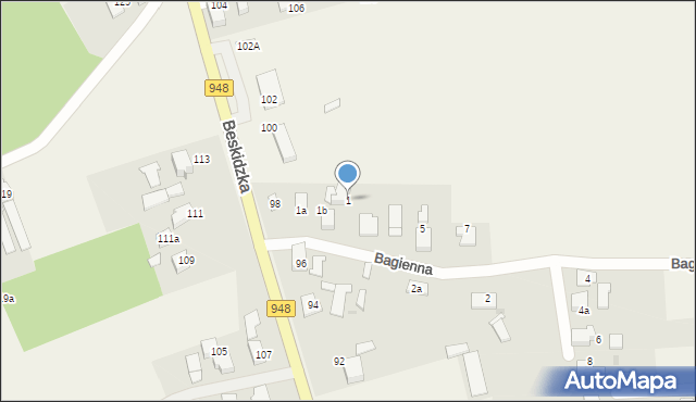 Grojec, Bagienna, 1, mapa Grojec