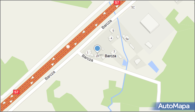 Gruszka, Barcza, 1A, mapa Gruszka