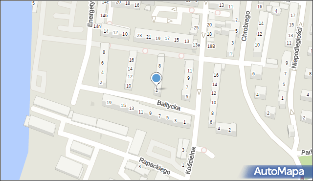 Gryfino, Bałtycka, 2, mapa Gryfino