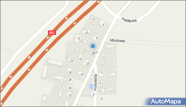 Gryźliny, Baczewskiego Jana, 16, mapa Gryźliny