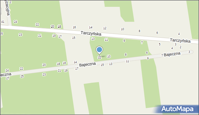 Grzegorzewice, Bajeczna, 12, mapa Grzegorzewice