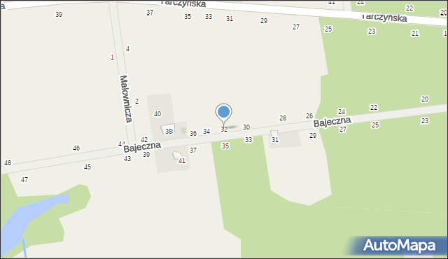 Grzegorzewice, Bajeczna, 32, mapa Grzegorzewice