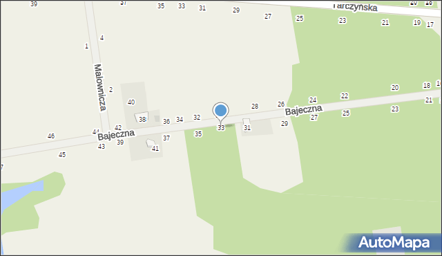 Grzegorzewice, Bajeczna, 33, mapa Grzegorzewice
