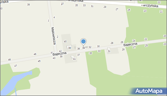 Grzegorzewice, Bajeczna, 34, mapa Grzegorzewice