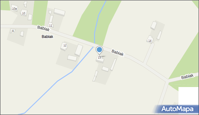 Grzymiszew, Babiak, 13, mapa Grzymiszew