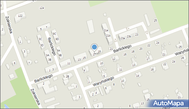 Gubin, Barlickiego, 17, mapa Gubin