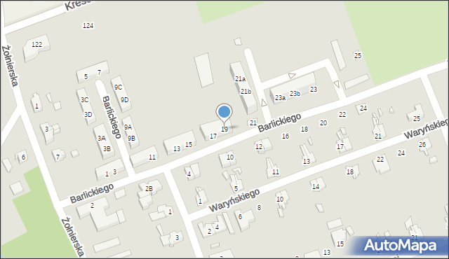 Gubin, Barlickiego, 19, mapa Gubin