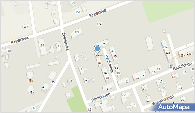 Gubin, Barlickiego, 3C, mapa Gubin