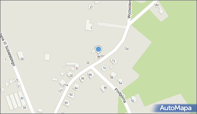 Gubin, Batalionów Chłopskich, 35, mapa Gubin