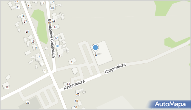 Gubin, Batalionów Chłopskich, 4, mapa Gubin