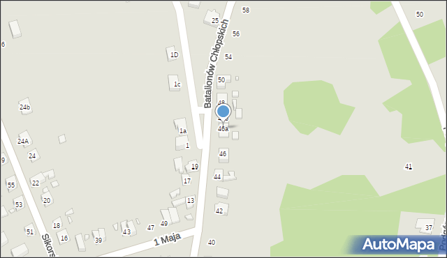 Gubin, Batalionów Chłopskich, 46a, mapa Gubin