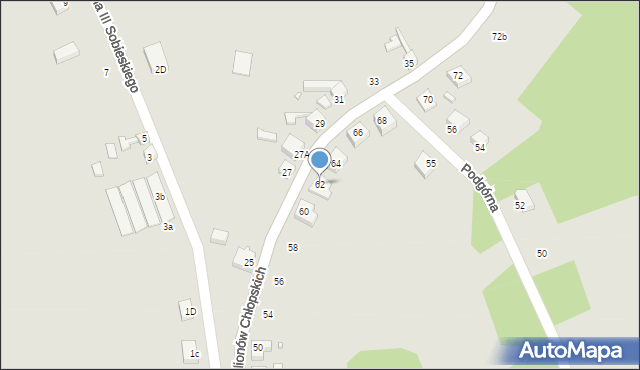 Gubin, Batalionów Chłopskich, 62, mapa Gubin