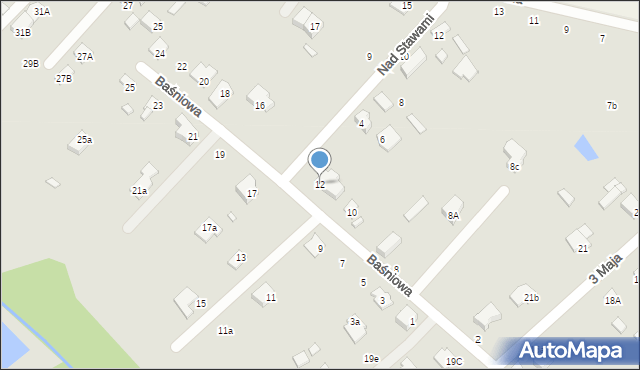 Halinów, Baśniowa, 12, mapa Halinów