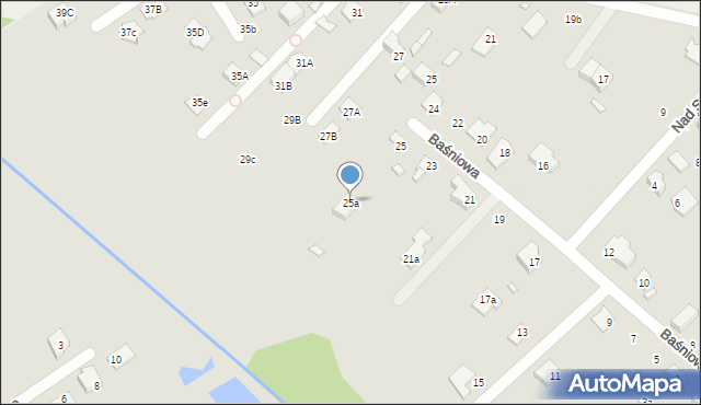 Halinów, Baśniowa, 25a, mapa Halinów