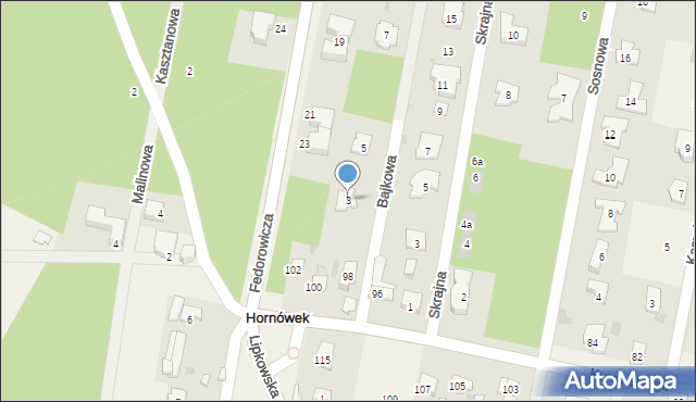 Hornówek, Bajkowa, 3, mapa Hornówek