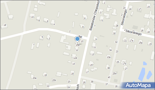 Hrubieszów, Batalionów Chłopskich, 10a, mapa Hrubieszów