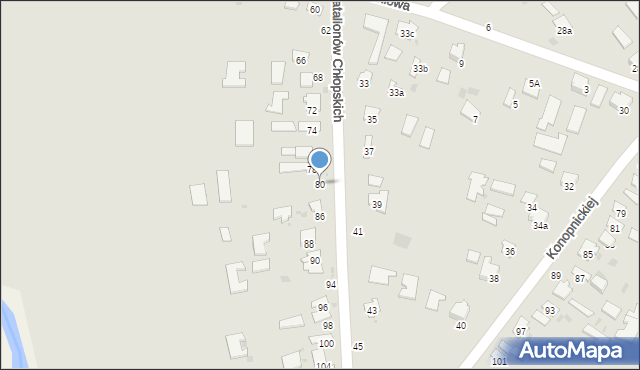 Hrubieszów, Batalionów Chłopskich, 80, mapa Hrubieszów