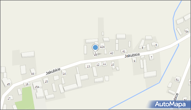 Jakubice, Baszków, 43, mapa Jakubice