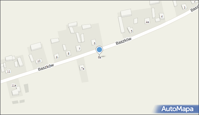 Jakubice, Baszków, 6a, mapa Jakubice